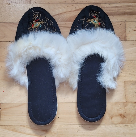 Vintage 50s Asian Embroidered dragon silk set - Picture 6 of 7